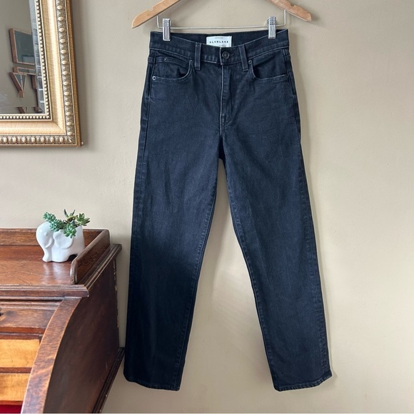 SLVRLAKE Sophie Straight Leg Jean Black Hidden Valley Wash Size 24 - Picture 4 of 9